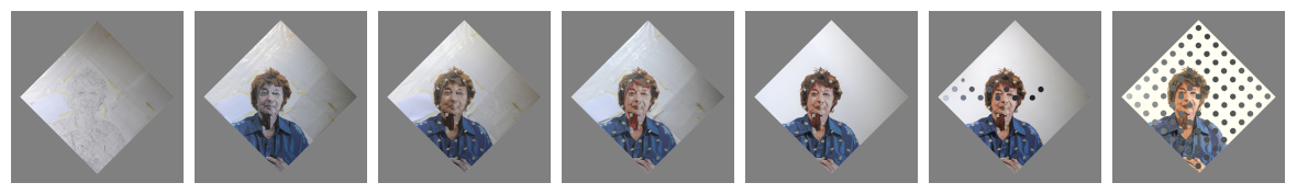 Stages in development of Bridget painting